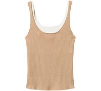 TWINSET Trompe-l'œil fitted knit top - Brown XXL