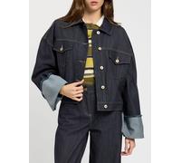 TWINSET U & B Cropped Denim Jacket with Classic Collar and Patch Pockets - Size: M - female