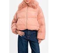 Twinset Water-Repellent Cropped Puffer Jacket with Removable Faux Fur Collar - Size: 44 - female