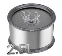 Twinsing 2.5L/0.6Gal Dog Water Bowl, No Spill Stainless Steel Slow Water Bowl for Medium Large Dogs, Large Capacity Splash Proof Dog Slow Water Feeder with Anti-Slip Mat for Mess Drinkers