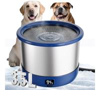 Twinsing 3.5L Heated Water Bowl for Dog, Stainless Steel Adjustable Temperature Heated Dog Bowl with Digital Display, No Spill Outdoor Heated Pet Bowl Provides Warm Water for Cats Rabbit Chicken Duck