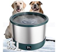 Twinsing 3.5L Heated Water Bowl for Dog, Stainless Steel Adjustable Temperature Heated Dog Bowl with Digital Display, No Spill Outdoor Heated Pet Bowl Provides Warm Water for Cats Rabbit Chicken Duck