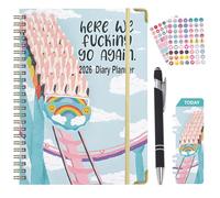 Twinsun 2026 Diary, Diary 2026 A5 Week to View Funny Weekly Monthly Planner Agenda 6.1" x 8.5" Hardcover with Tabs Notebook Jan 2026 - Dec 2026 for Work School Academic Schedule (2026)