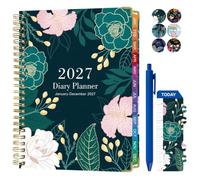 Twinsun 2027 Diary, Diary 2027 A5 Week to View Weekly Monthly Planner Agenda 6.1" x 8.5" Hardcover with Tabs Diaries Page A Day Notebook for Work School Academic Schedule (B1102)