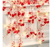 Twinsun Valentines Decorations String Lights, Romantic Valentines Day Decorations 10Ft/3M 30LED Battery Powered Fairy String Light, Red Ambiance Heart Lights for Wedding Valentines Day Decor