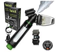 TwinX Premium Golf Brush with Water Tank & Spray Function Double Bristle System Suitable for All Golf Clubs Brush for Club Cleaning Magnet & Carabiner for Golf Bag Golf Accessories (Pack of 2)
