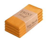 TWINY threads 4 Pcs 100% Cotton Kitchen Towelss, 16"x26", Mustard Yellow