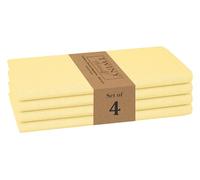 TWINY Threads Cloth Napkins 17x17 Inch - 100% Cotton, Soft, Absorbent, Washable & Reusable Table Linen Napkins - Set of 4 - Perfect for Thanksgiving, Baby Showers, Wedding, Holiday - Pale Yellow