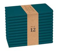 TWINY threads Cloth Napkins 17x17 Inch, Set of 12, 100% Soft Cotton - Washable, Reusable - Perfect for Table, Kitchen, Holiday, Party, Cocktail, Wedding, Family Dinners, Everyday Use - Teal Green