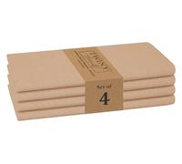 TWINY threads Cloth Napkins 17x17 Inch, Set of 4, 100% Soft Cotton - Washable, Reusable - Perfect for Table, Kitchen, Holiday, Party, Cocktail, Wedding, Family Dinners, Everyday Use - Beige Natural