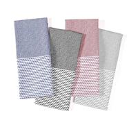 TWINY threads Dish Towel Diamond Design Assorted Colors, Premium Large 100% Cotton Kitchen Linen Set, Quick Drying Absorbent Wash Rags, Reusable Washable for Daily Cleaning, 4 Pack, 18"x26"