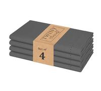 TWINY Threads Hemstitch Cloth Napkins 18"x18" - 100% Cotton, Soft, Absorbent, Washable & Reusable Napkins - Set of 4 - Perfect for Fall, Dinner, Weddings, Winter Celebrations, Everyday Use - Grey