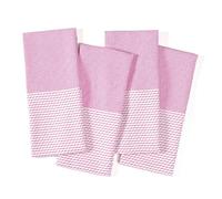TWINY threads Kitchen Towel Diamond Weave, 4 Pack, Premium Large 100% Cotton Kitchen Linen Set, Absorbent Quick Drying Dish Rags for Drying Dishes, Multi Purpose Washable Towel, 18"x26", Rose Pink