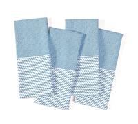 TWINY threads Kitchen Towel Diamond Weave, Premium Large Kitchen Linen Set, 100% Cotton Dish Rag, Absorbent Quick Drying Wash Rags for Drying Dishes, Reusable, Set of 4, 18x26 Inches, Turquiose