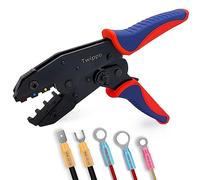 Twippo Crimping Tool for Heat Shrink Connectors, Ratchet Terminal Crimping Tool, Crimping Pliers, Ratcheting Wire Crimper for 22-10 AWG Terminal Connectors