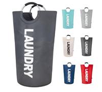 Twira 125L Pro XX-Large Laundry Baskets, Laundry Hamper Stands Up Well, Laundry Bag with Padded Handles, Waterproof Laundry Basket Collapsible, Clothes Hamper for College, Bathroom (Dark Grey)