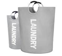 Twira 160L XX-Large Laundry Baskets, Laundry Hamper Stands Up Well, Laundry Bag with Padded Handles, Waterproof Laundry Basket Collapsible, Clothes Hamper for Bathroom, Laundry, College (Light Grey)