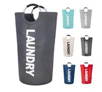 Twira - 90L Large Laundry Hamper - Standing Laundry Hamper - Laundry Basket with Padded Handles - Foldable Waterproof Clothes Bin - Clothes Basket for Bathroom, Laundry