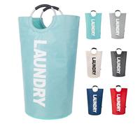Twira - 90L Large Laundry Hamper - Standing Laundry Hamper - Laundry Basket with Padded Handles - Foldable Waterproof Clothes Bin - Clothes Basket for University, Laundry Room, Bathroom