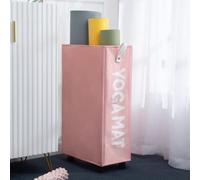 Twira Yoga Mat Storage Racks, Home Gym Storage Rack for Foam Roller, Yoga Strap and Resistance Bands, Workout Equipment Corner Yoga Mat Holder with Wheels（Pink）