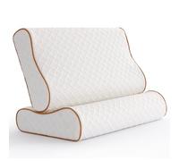 Twirest Neck Pillows, Orange Washable and Cervical Orthopedic Deep Sleep Neck, Anti-Snore, 2 Count (60x35x11-9CM)