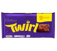 Twirl Chocolate Bars, 9 Pack Multipack, 193.5g,Light and crispy swirled chocolate layers create an irresistibly smooth texture that melts effortlessly