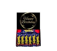 Twirl Happy Birthday Chocolate Gift Sweet Box Great Treat Box - 7 Full Size Bars Hamper Present suitable for Vegetarian any birthday or milestone 13th, 16th, 18th, 21st, 30th, 40th, 50th, 60th
