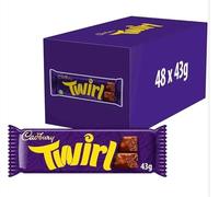Twirl Milk Chocolates Bulk Buy Perfect For Office, Home, School (3 Boxes, Twirl 48 Bars x 45g)
