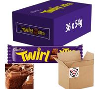 Twirl Xtra Duo Chocolate Bar 54g - 2 Milk chocolate fingers. (36 Bars(Full Box))