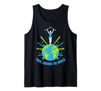Twirling Around the World Baton Twirler Design Tank Top