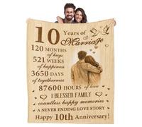 twirush 10 Year Wedding, Anniversary Blanket Gifts for Men Women, 60"X50" Couples Gift Blanket, Gift for Her Blanket, I Love You Gift, Romantic Gift on Anniversary, Christmas, Birthday
