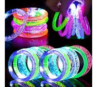 twirush 24 Pack LED Flashing Bubble Bracelets, Glow-in-the-Dark Party Favors, Colorful Light-Up Toys for Kids & Adults, Perfect for Birthday Celebrations, New Year’s Eve & Festive Occasions