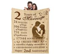 twirush 2nd Wedding, Anniversary Blanket Gifts for Men Women, 60"X50" Couples Gift Blanket, Gift for Her Blanket, I Love You Gift, Romantic Gift on Anniversary, Christmas, Birthday