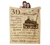 twirush 30th Wedding, Anniversary Blanket Gifts for Men Women, 60"X50" Couples Gift Blanket, Gift for Her Blanket, I Love You Gift, Romantic Gift on Anniversary, Christmas, Birthday
