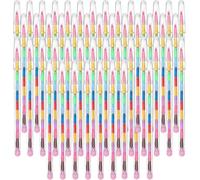 twirush 50pk Swap Point Twistable Crayons - No Sharpening Rainbow Stacking Colours, Mess-Free Child Art Pencils for Party Bags Favors, 11 Assorted Colors Durable Portable Art Supplies