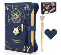 twirush Diary with Lock for Girls and Women, Lockable Kids Diary, A5 PU Leather Notebook, 360 Pages Journal with Lock, Keys and Gift box, lockable Secret Diaryfor Girls Ages 8-14 (Dark Blue)