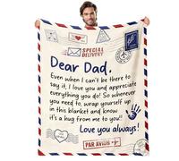 twirush Gift for Dad, 50'' x 60'' Dad Birthday Gifts from Daughter Son, Cozy Flannel Blanket with Airmail Pattern for Daddy, Father’s Day, Birthday Gift for Daddy, Father, Pa, Stepfather