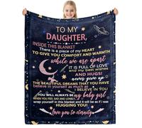 twirush Gift for Daughter, Gift for Daughter Blanket 50" x 60", Daughter Gifts from Mum, Gifts for Daughters Adult, Daughter Gifts from Dad, Gift Ideas for Teenage Girls (Deep Blue)