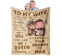 twirush Romantic Gift for Her from Husband, To My Wife Throw Blanket for Birthday Anniversary Christmas Valentine's Day, Sentimental Love Present, Soft Flannel Blanket 130 x 150 cm