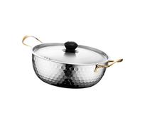 TWISAXC Stainless Steel Korean Instant Noodle Pot Cook Noodles Fast Heating Durable Catered To Everyday Korean Noodle Cooker Can Be Directly Heated By Open Flame And Electric, Silver, 18cm