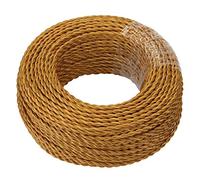 Twist 2 Core Braided Fabric Cable Lighting Lamp Flex Vintage - Choice of Colours (Gold)