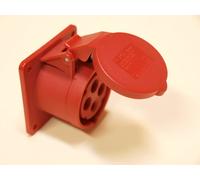 TWIST 32A 400V 3P+Z 75x75mm 324-6f7 Straight Panel Socket