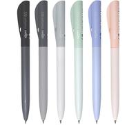 Twist-able Rollerball Pens Black Gel Ink Retractable Pen 0.5mm Morandi Colors Ballpoint Pen Set Quick-Drying Smooth Writing Pack of 6