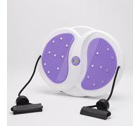 Twist Board with Resistance Bands and LCD Counter - Core & Balance Fitness Board for Home Gym, Waist Twisting Disc for Weight Loss and Full Body Exercise (PURPLE)