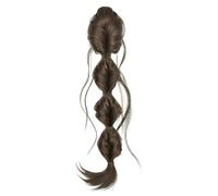 Twist Braid Clip On Ponytail Extension Synthetic Hair Bubble Braid Claw Clip For Everyday Party Styling Ponytail Hairpiece