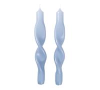 Twist Candles - Set of 2 Light blue