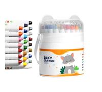 Twist Crayons: The Ultimate Mess-Free Art Set for Kids, Washable Silky Gel Colouring Pens, Safe & Smooth Art Supplies for School, Home & Travel (24)