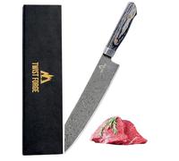 Twist forge Japanese chef knife, Chef knife 9 inch made from Damascus steel with unique Raindrop pattern, Professional Chef knife, (Charcoal)