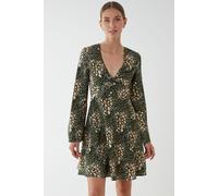 Twist Front Mini Skater Dress Blue Vanilla Green 8