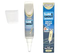 Twist & Grout Premixed Grout Repair Kit for Tiles, Cream, 250g | Revive worn & cracked tile grout: waterproof, mould protection, supplied with smoothing spatula. Kitchen, Bathrooms, Hallways